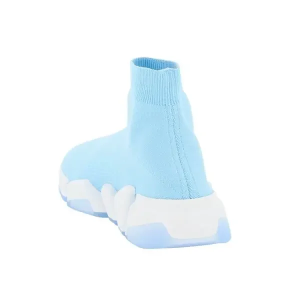 Balenciaga Speed 2.0 Sock Light Blue White High Top Knit Pull Trainer Sneaker 36 - Picture 8 of 12